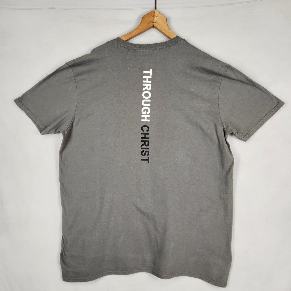 I Can Do All Things Through Christ Mens Tee Size XL Gray Faith Christian Anvil - Picture 2 of 7